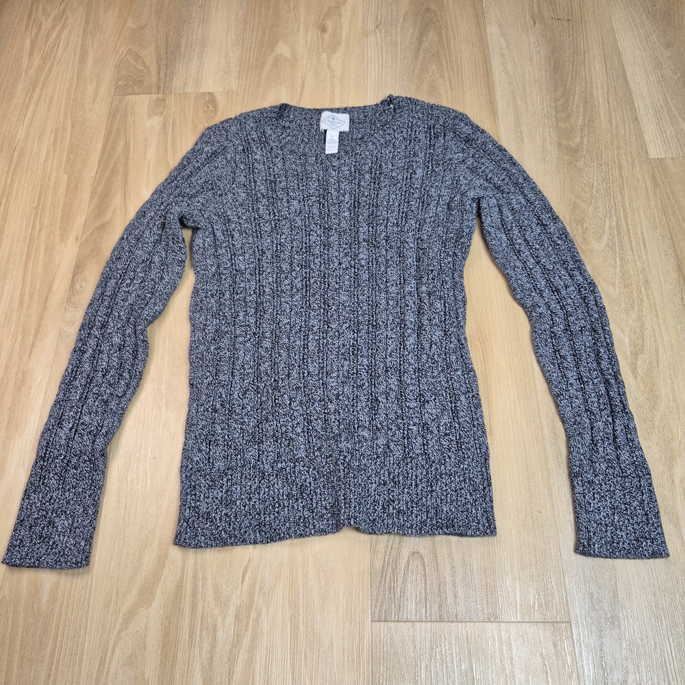 St. John's Bay Charcoal Cable Knit Sweater Size Medium